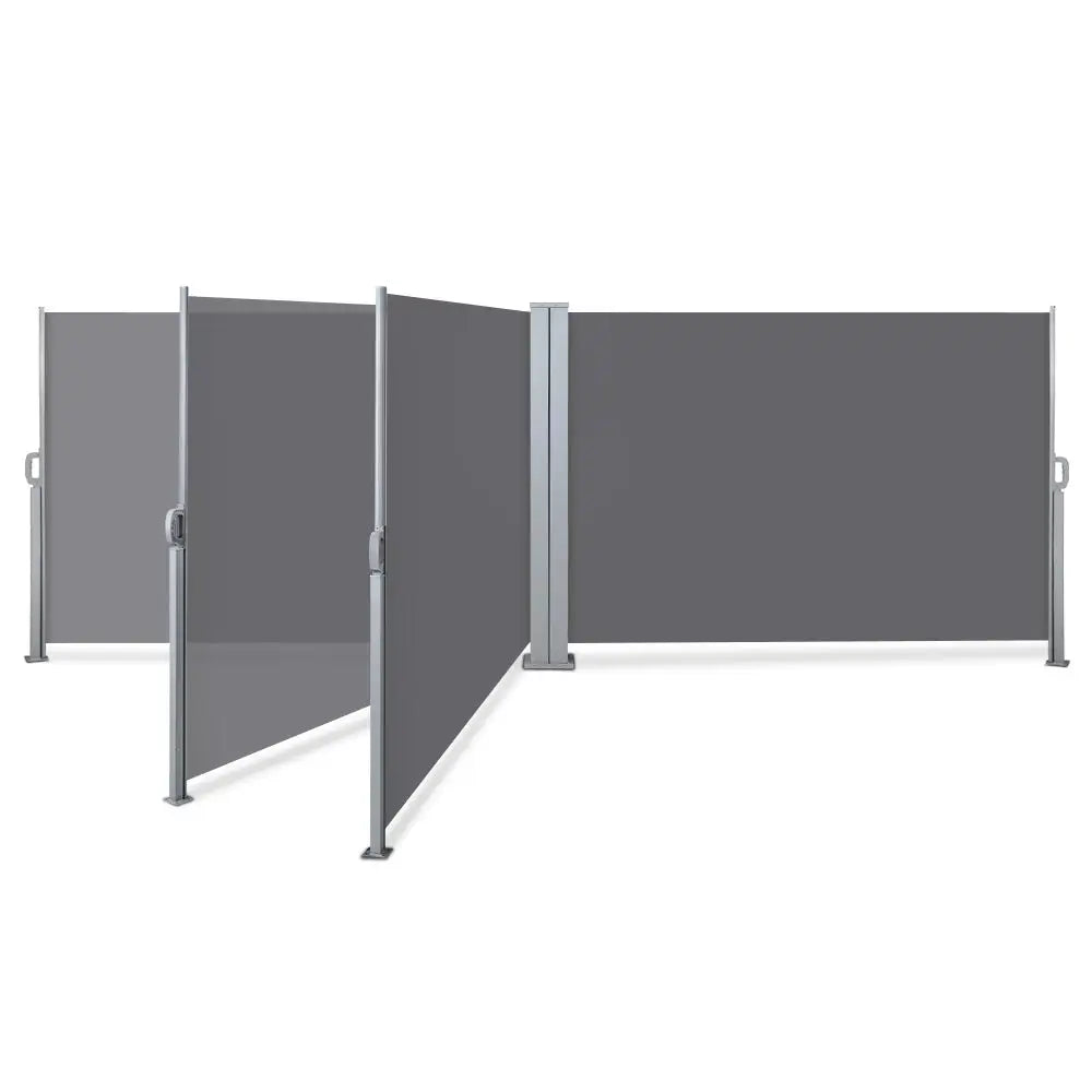 Instahut Side Awning Sun Shade Outdoor Retractable Privacy Screen 1.8MX6M Grey - Home & Garden > Shading