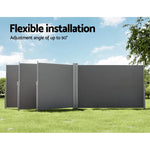 Instahut Side Awning Sun Shade Outdoor Retractable Privacy Screen 1.8X6M Grey - Home & Garden > Shading