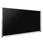 Instahut Side Awning Sun Shade Outdoor Retractable Privacy Screen 2X3M Black - Home & Garden > Shading