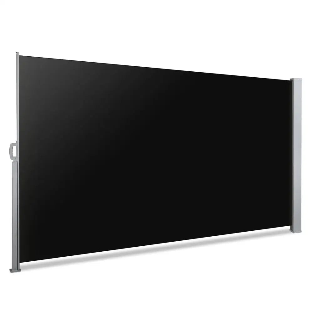 Instahut Side Awning Sun Shade Outdoor Retractable Privacy Screen 2X3M Black - Home & Garden > Shading