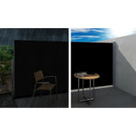 Instahut Side Awning Sun Shade Outdoor Retractable Privacy Screen 2X3M Black - Home & Garden > Shading