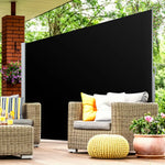 Instahut Side Awning Sun Shade Outdoor Retractable Privacy Screen 2X3M Black - Home & Garden > Shading