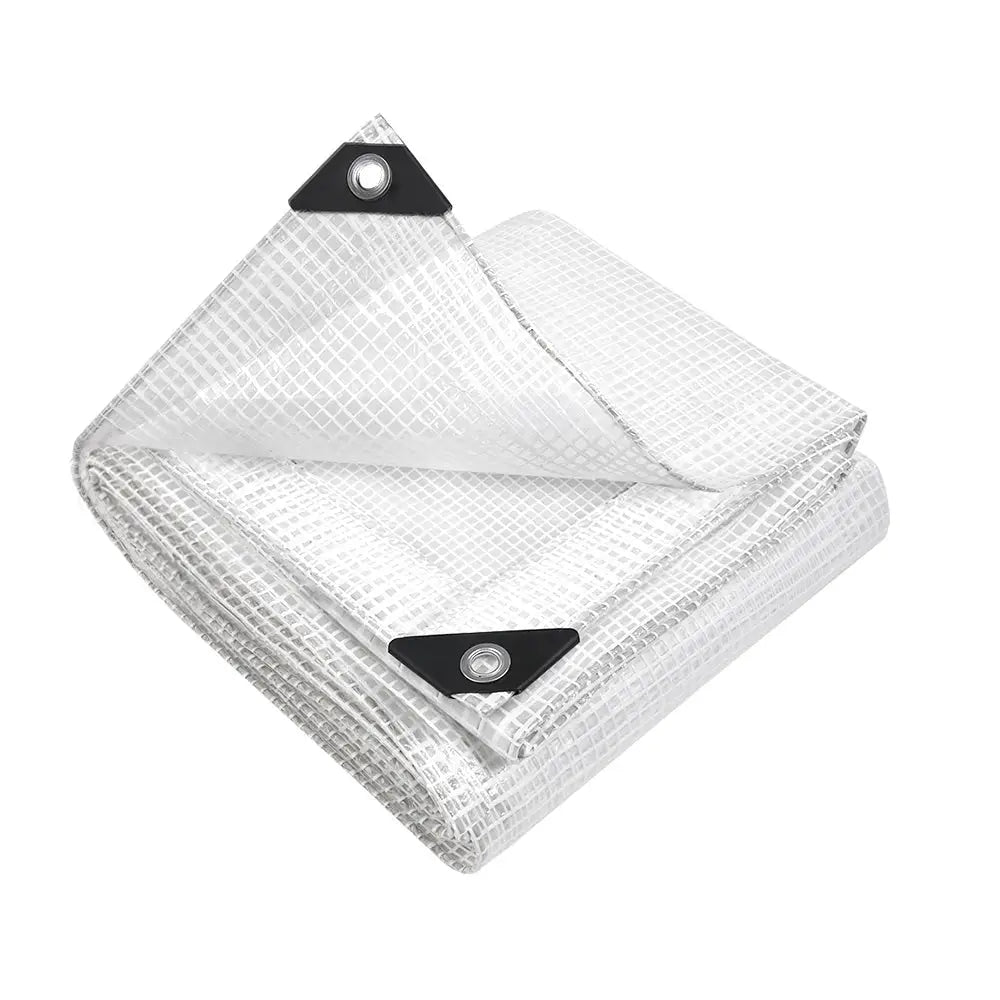 Instahut Tarp Tarpaulin 3x4m Canvas Heavy Duty Camping Cover Clear - Home & Garden > Green Houses