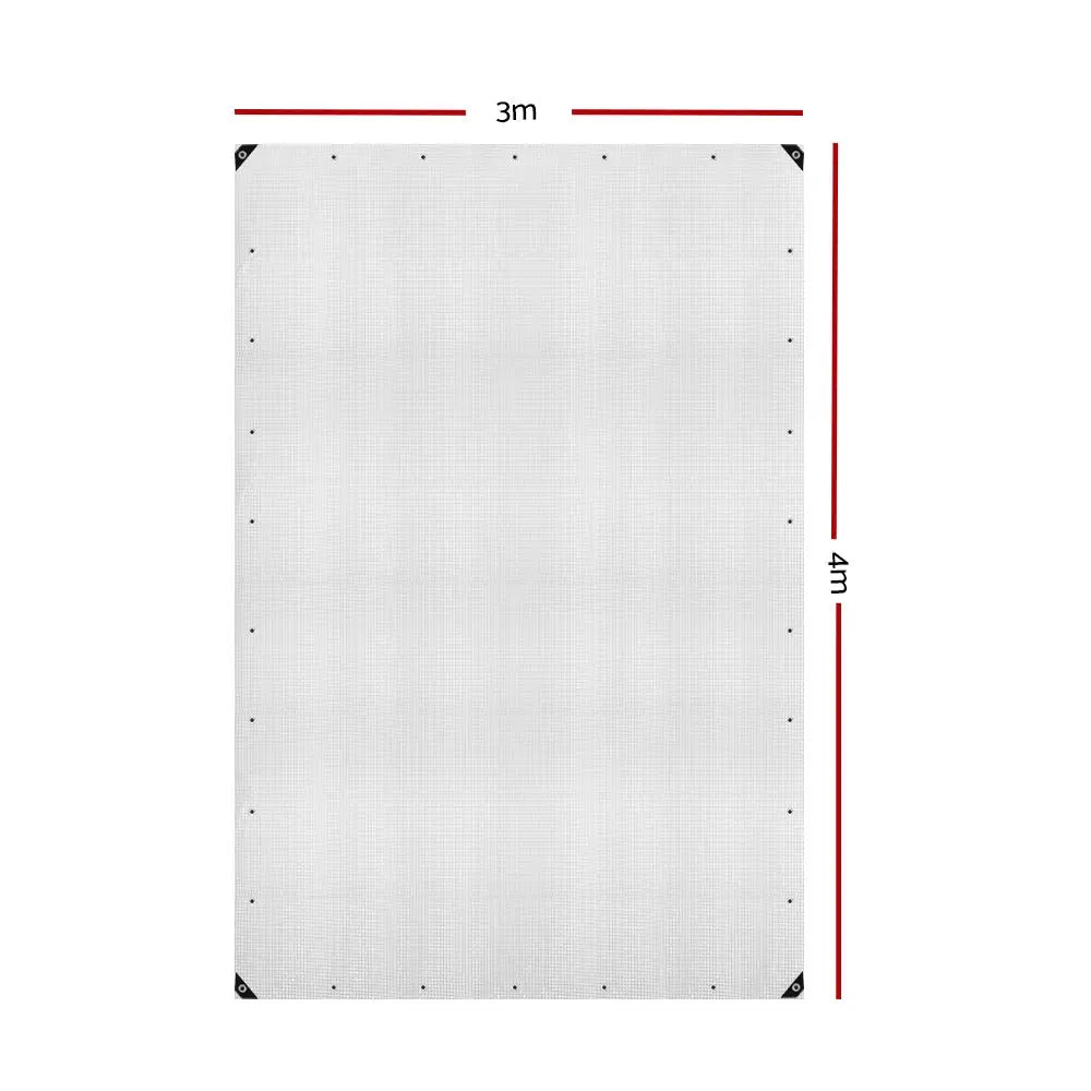 Instahut Tarp Tarpaulin 3x4m Canvas Heavy Duty Camping Cover Clear - Home & Garden > Green Houses