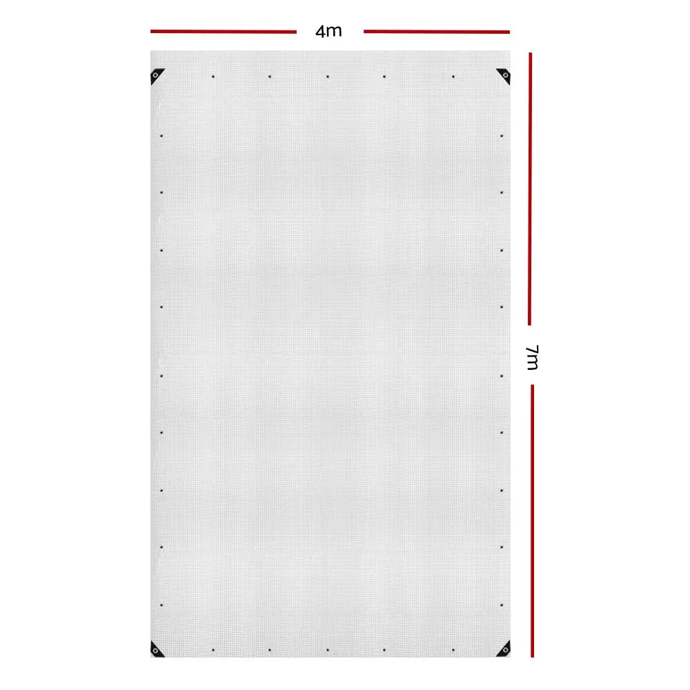 Instahut Tarp Tarpaulin 4x7m Canvas Heavy Duty Camping Cover Clear - Home & Garden > Green Houses