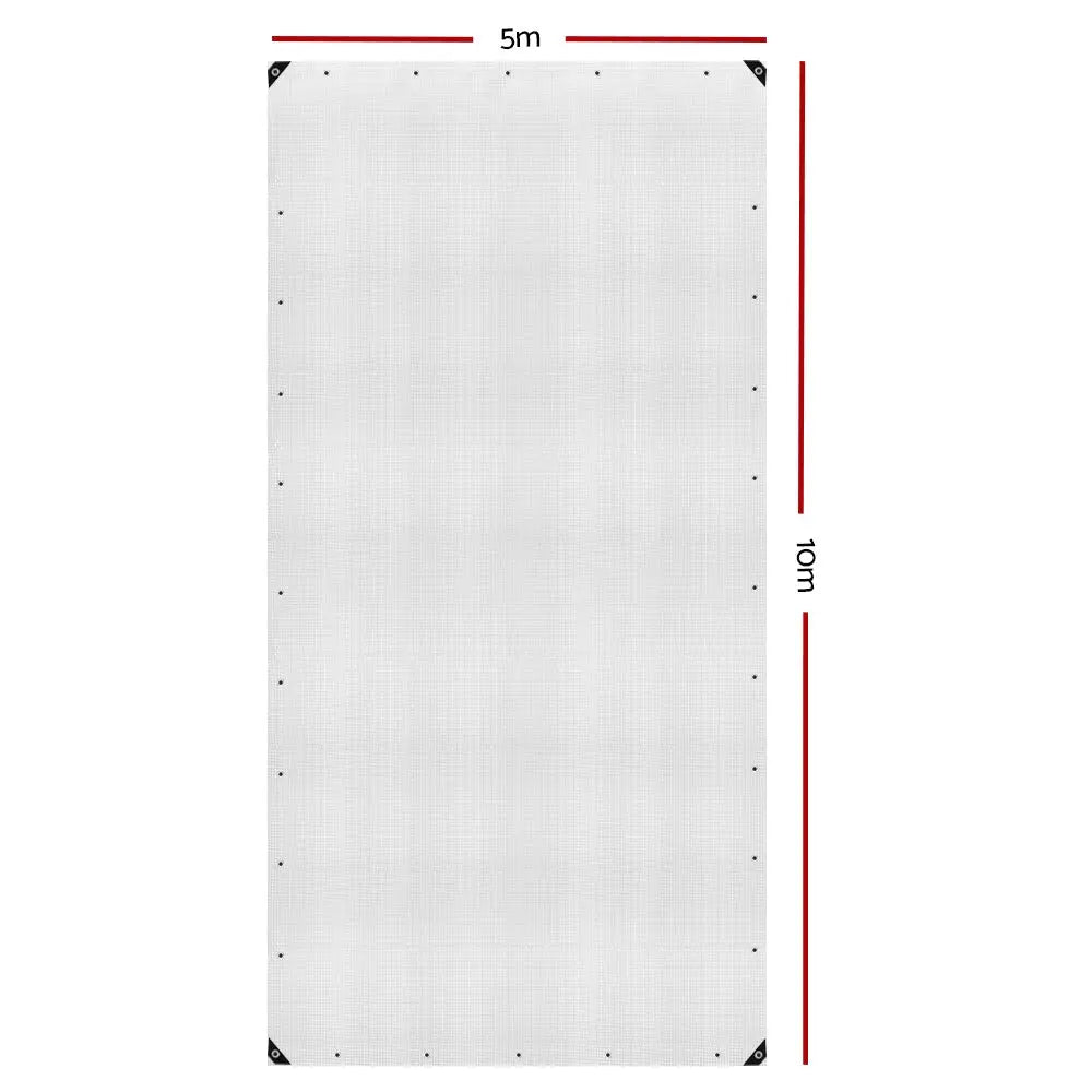 Instahut Tarp Tarpaulin 5x10m Canvas Heavy Duty Camping Cover Clear - Home & Garden > Green Houses