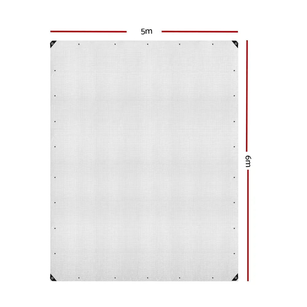 Instahut Tarp Tarpaulin 5x6m Canvas Heavy Duty Camping Cover Clear - Home & Garden > Green Houses