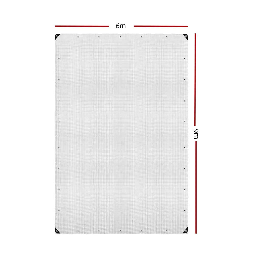 Instahut Tarp Tarpaulin 6x9m Canvas Heavy Duty Camping Cover Clear - Home & Garden > Green Houses