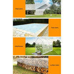 Instahut Tarp Tarpaulin 9x12m Canvas Heavy Duty Camping Cover Clear - Home & Garden > Green Houses