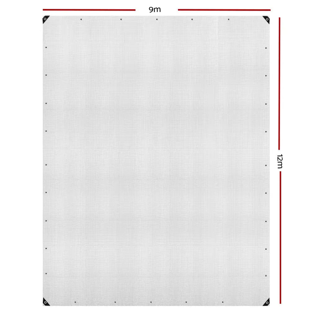 Instahut Tarp Tarpaulin 9x12m Canvas Heavy Duty Camping Cover Clear - Home & Garden > Green Houses