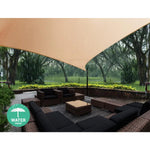 Instahut Waterproof Shade Sail 5x5x5m Rectangle Sand 95% Shade Cloth - Home & Garden > Shading