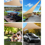 Instahut Waterproof Shade Sail 5x5x5m Rectangle Sand 95% Shade Cloth - Home & Garden > Shading