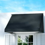 Instahut Window Door Awning 1.2mx0.6mx0.6m Black Polyester Fabric Steel Frame - Home & Garden > Shading