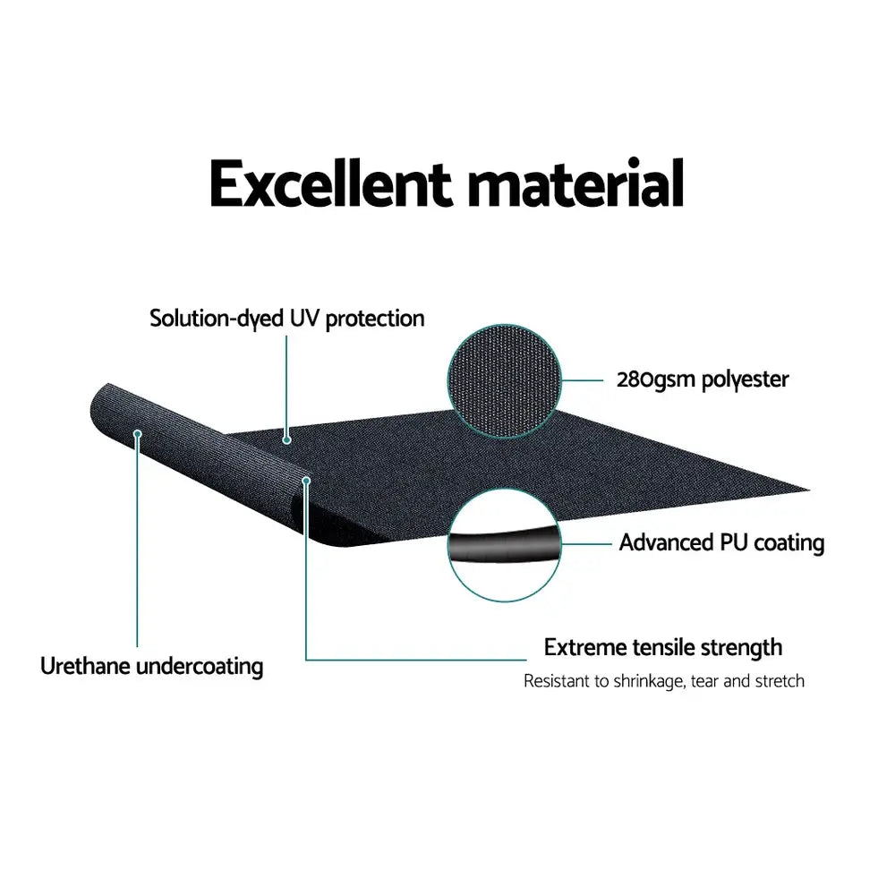Instahut Window Door Awning 1.2mx0.6mx0.6m Black Polyester Fabric Steel Frame - Home & Garden > Shading