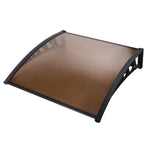 Instahut Window Door Awning 1mx1.2m Brown Hollow Sheet Plastic Frame - Home & Garden > Shading