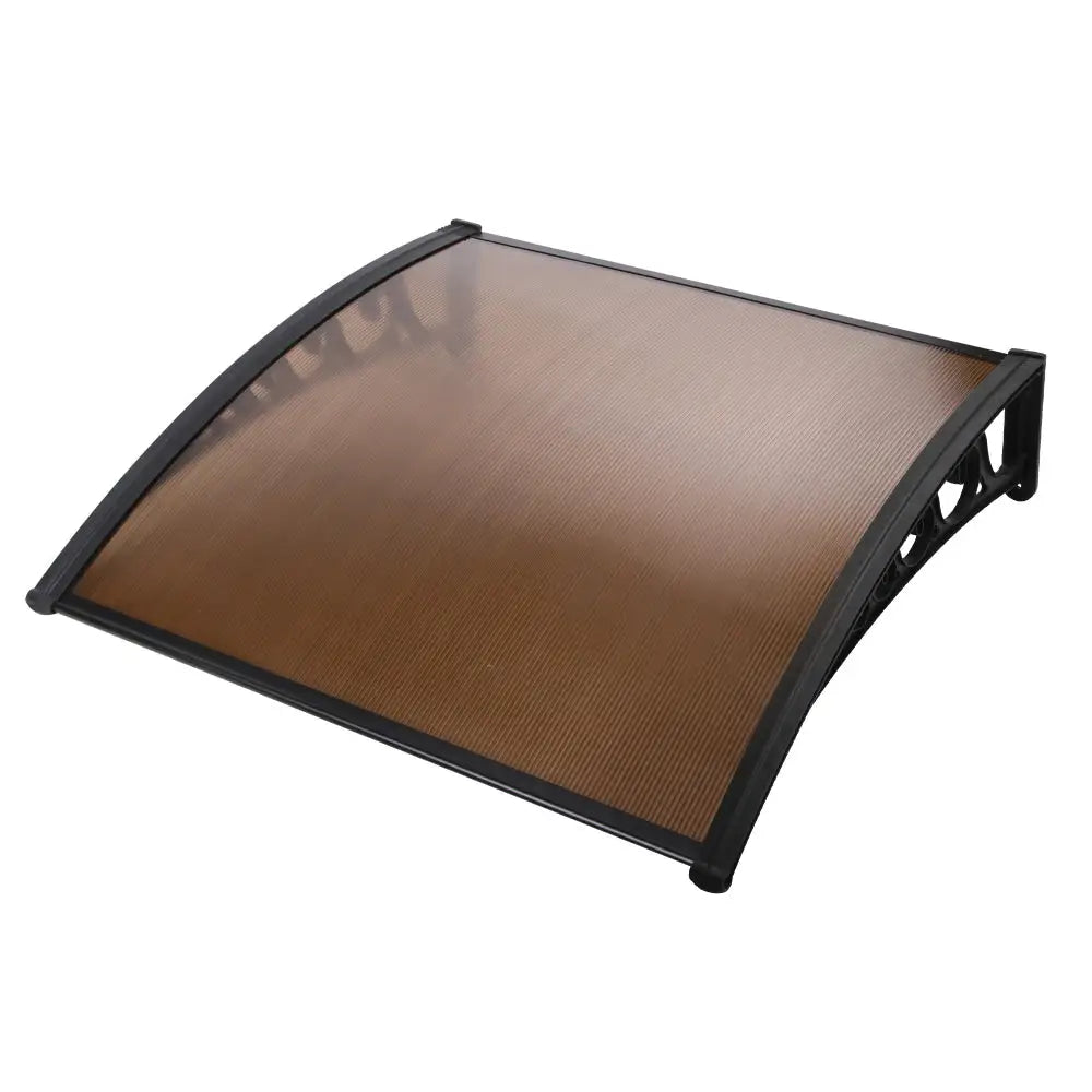 Instahut Window Door Awning 1mx1.2m Brown Hollow Sheet Plastic Frame - Home & Garden > Shading
