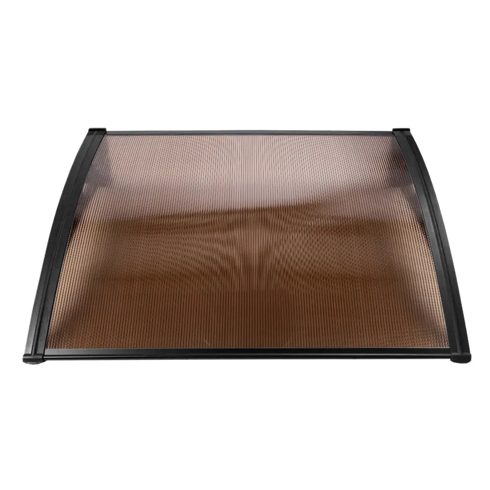 Instahut Window Door Awning 1mx1.2m Brown Hollow Sheet Plastic Frame - Home & Garden > Shading