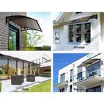 Instahut Window Door Awning 1mx1.2m Brown Hollow Sheet Plastic Frame - Home & Garden > Shading