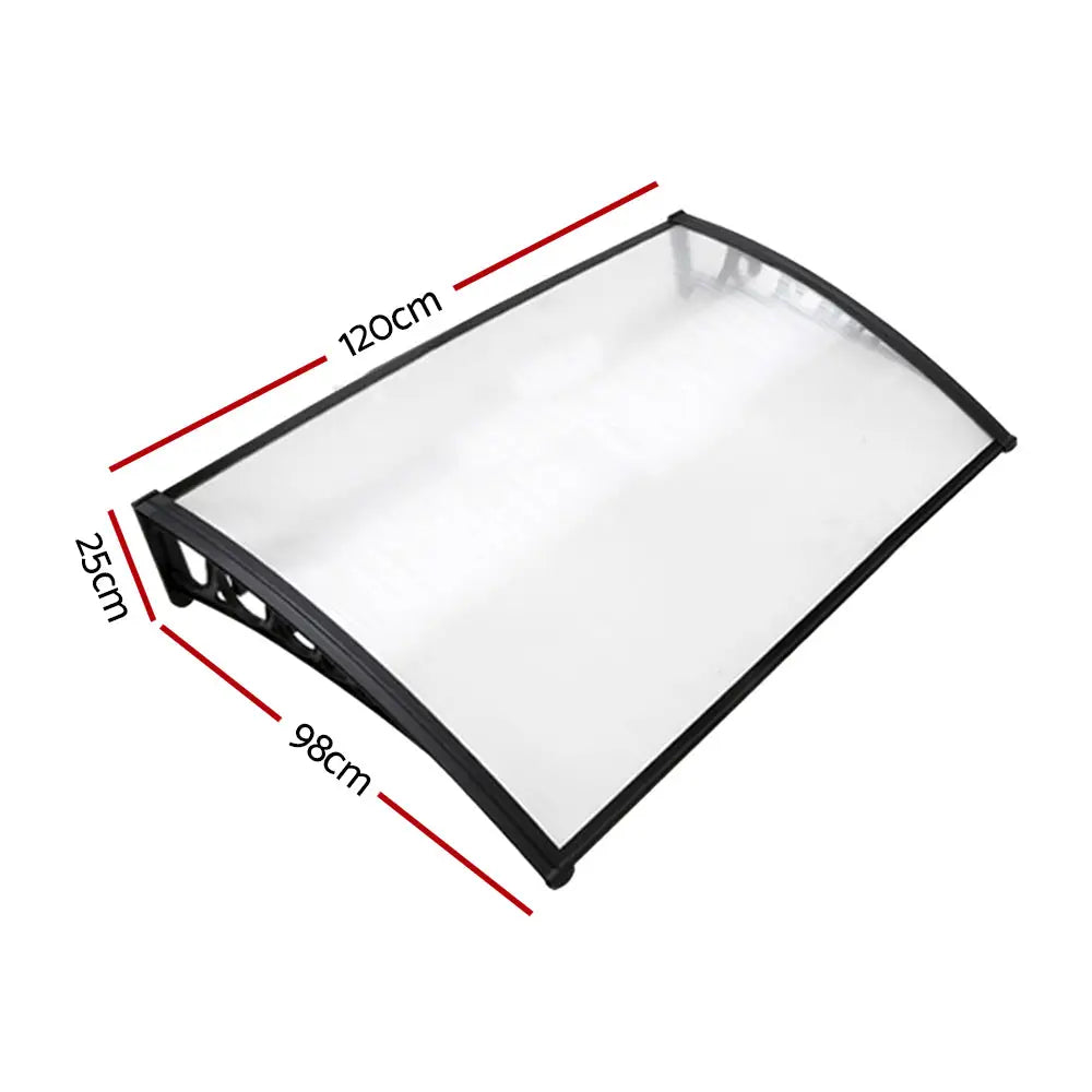 Instahut Window Door Awning 1mx1.2m Transparent Hollow Sheet Plastic Frame - Home & Garden > Shading