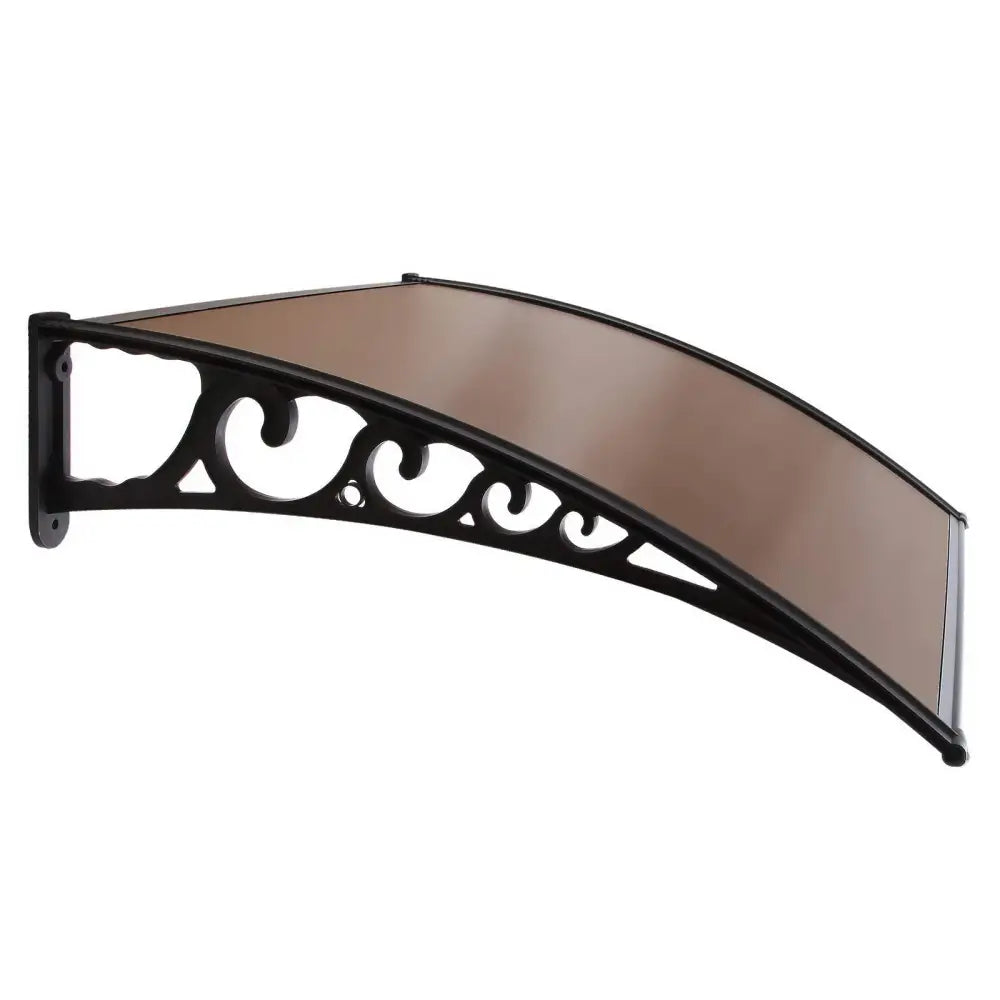 Instahut Window Door Awning 1mx2.4m Brown Hollow Sheet Plastic Frame - Home & Garden > Shading