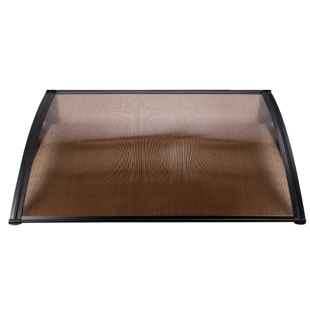 Instahut Window Door Awning 1mx2.4m Brown Hollow Sheet Plastic Frame - Home & Garden > Shading