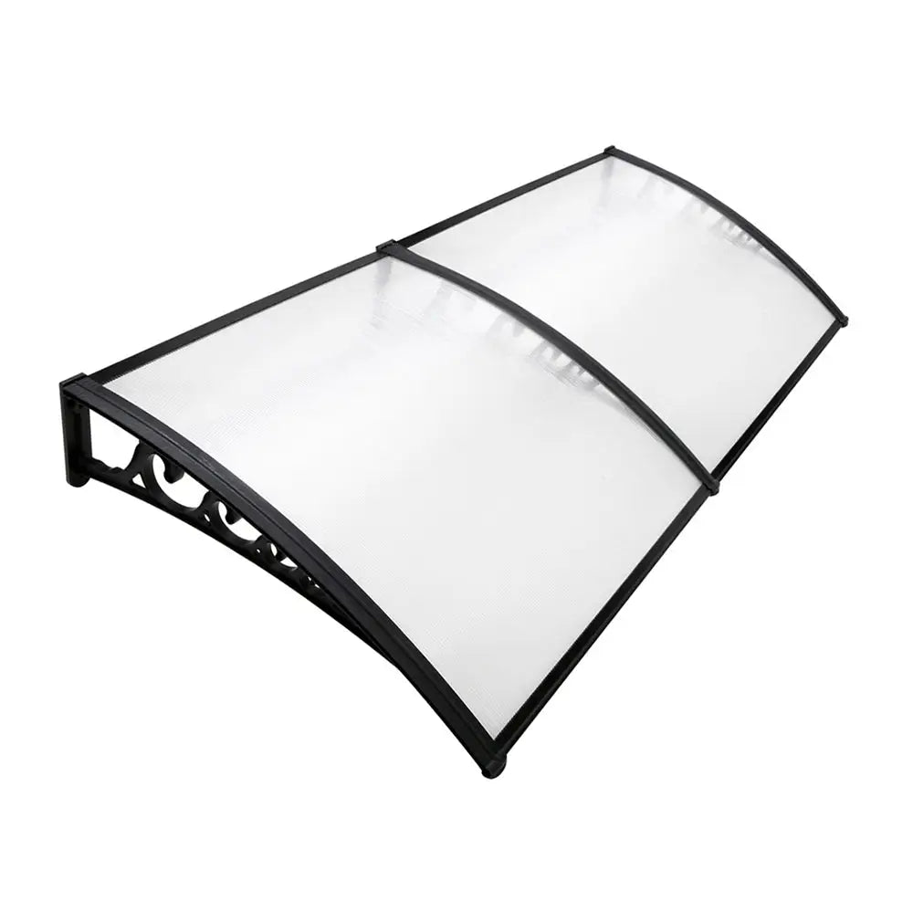 Instahut Window Door Awning 1mx2.4m Transparent Hollow Sheet Plastic Frame - Home & Garden > Shading