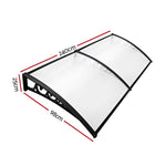 Instahut Window Door Awning 1mx2.4m Transparent Hollow Sheet Plastic Frame - Home & Garden > Shading