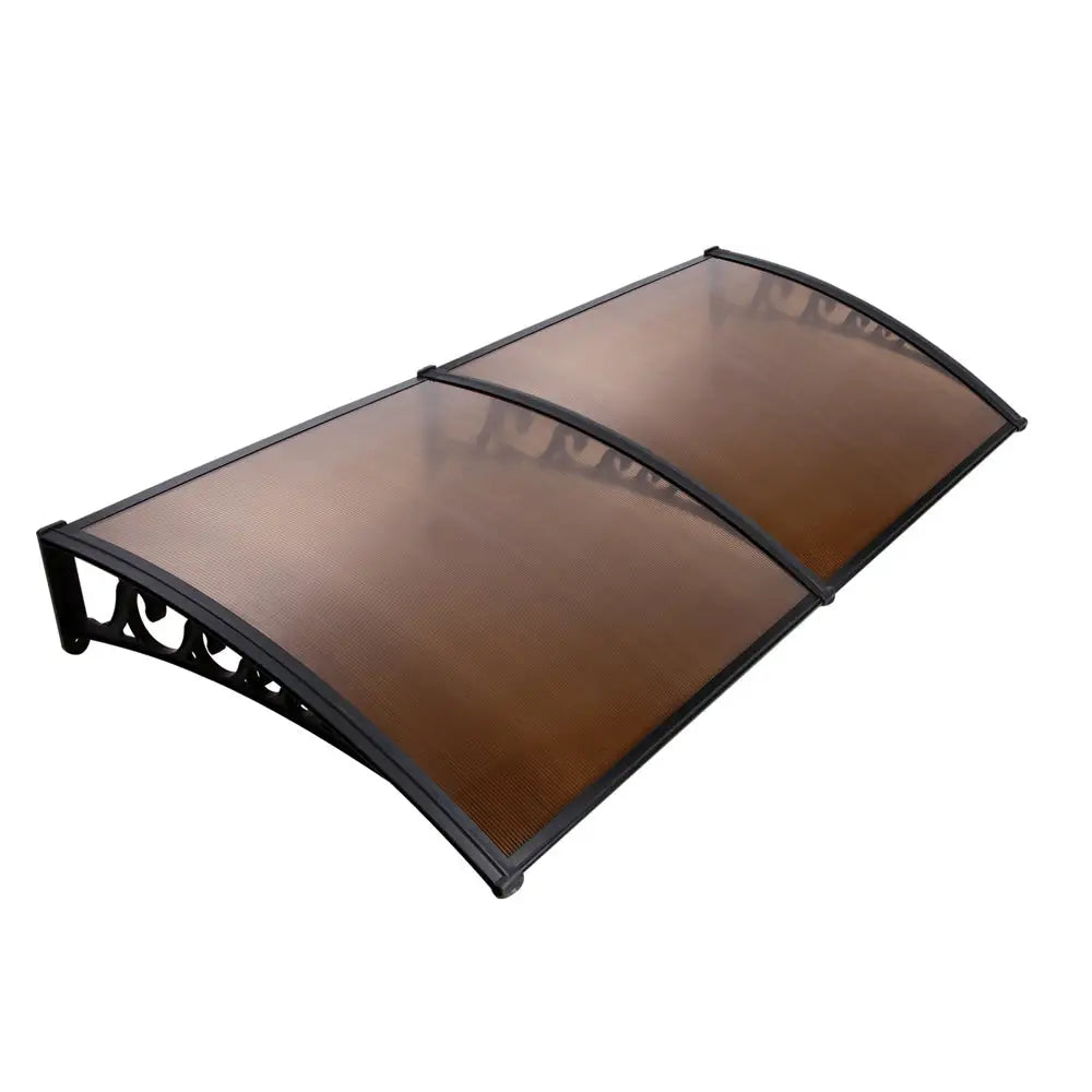 Instahut Window Door Awning 1mx2m Brown Hollow Sheet Plastic Frame - Home & Garden > Shading