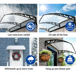 Instahut Window Door Awning 1mx2m Transparent Hollow Sheet Plastic Frame - Home & Garden > Shading