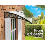 Instahut Window Door Awning 1mx2m Transparent Hollow Sheet Plastic Frame - Home & Garden > Shading