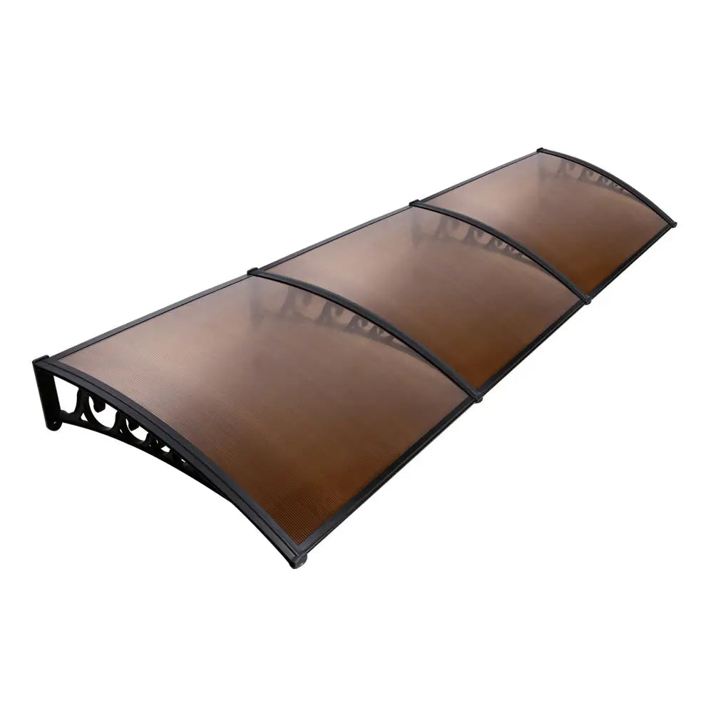 Instahut Window Door Awning 1mx3m Brown Hollow Sheet Plastic Frame - Home & Garden > Shading