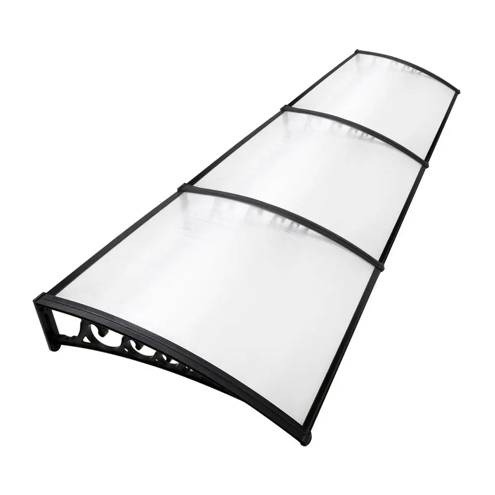 Instahut Window Door Awning 1mx3m Transparent Hollow Sheet Plastic Frame - Home & Garden > Shading