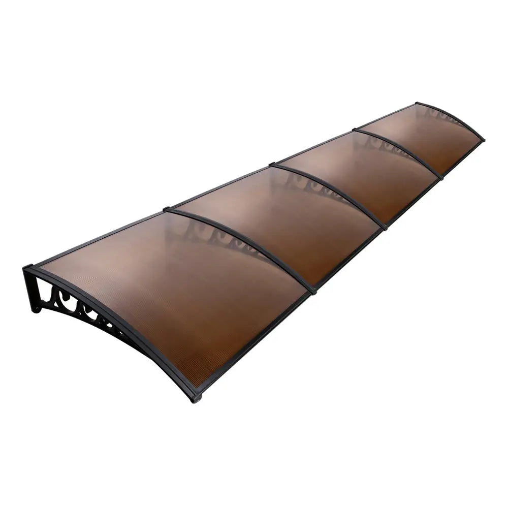 Instahut Window Door Awning 1mx4m Brown Hollow Sheet Plastic Frame - Home & Garden > Shading