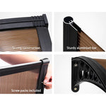 Instahut Window Door Awning 1mx4m Brown Hollow Sheet Plastic Frame - Home & Garden > Shading