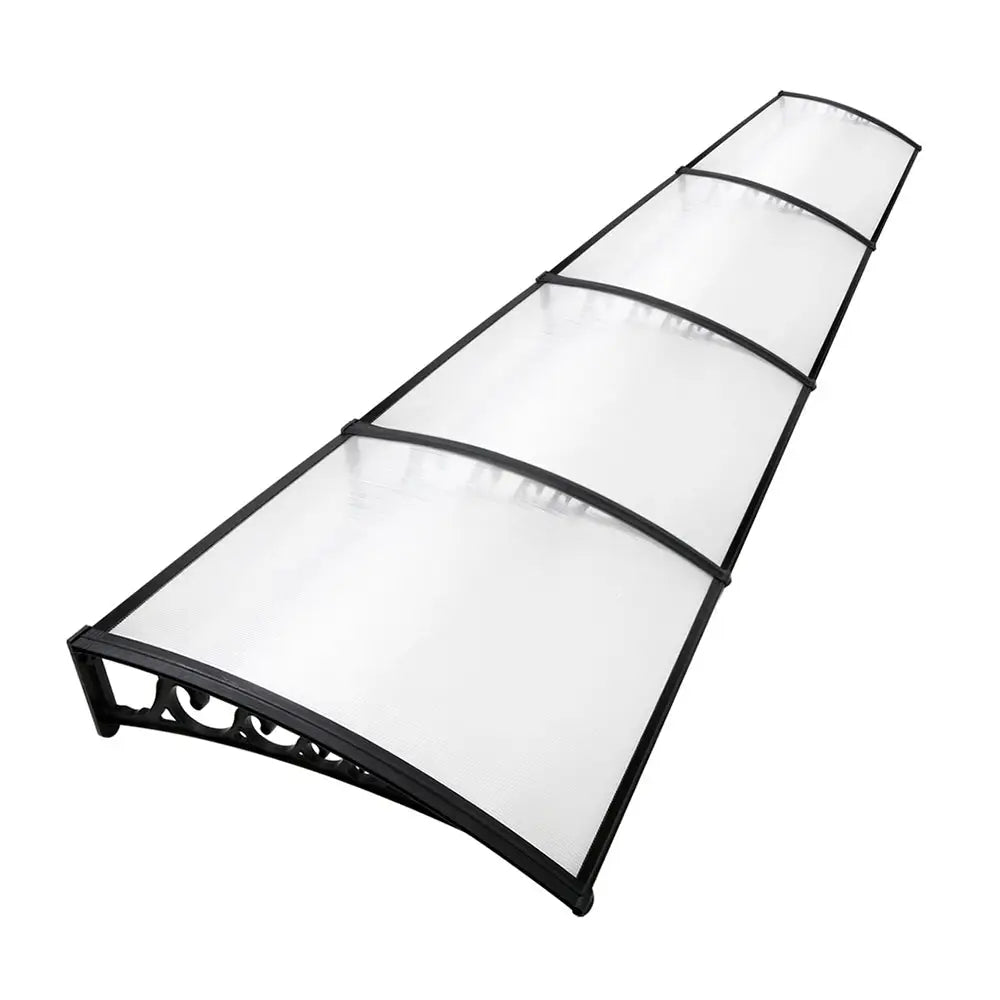 Instahut Window Door Awning 1mx4m Transparent Hollow Sheet Plastic Frame - Home & Garden > Shading