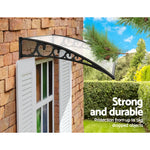 Instahut Window Door Awning 1mx4m Transparent Hollow Sheet Plastic Frame - Home & Garden > Shading