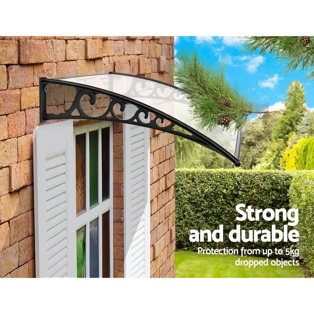 Instahut Window Door Awning 1mx4m Transparent Hollow Sheet Plastic Frame - Home & Garden > Shading