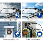Instahut Window Door Awning 1mx4m Transparent Hollow Sheet Plastic Frame - Home & Garden > Shading