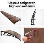 Instahut Window Door Awning 1mx6m Brown Hollow Sheet Plastic Frame - Home & Garden > Shading