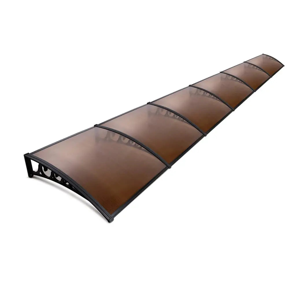 Instahut Window Door Awning 1mx6m Brown Hollow Sheet Plastic Frame - Home & Garden > Shading