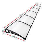Instahut Window Door Awning 1mx6m Transparent Hollow Sheet Plastic Frame - Home & Garden > Shading