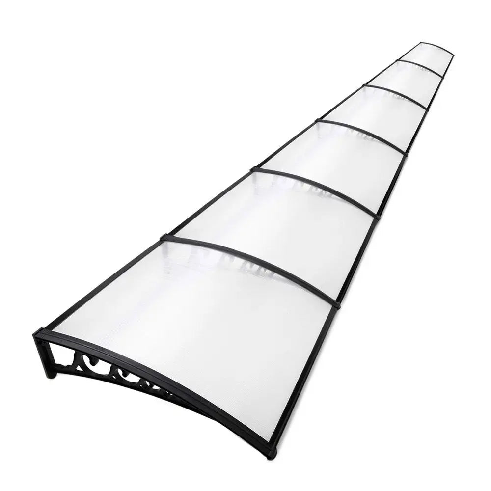 Instahut Window Door Awning 1mx6m Transparent Hollow Sheet Plastic Frame - Home & Garden > Shading