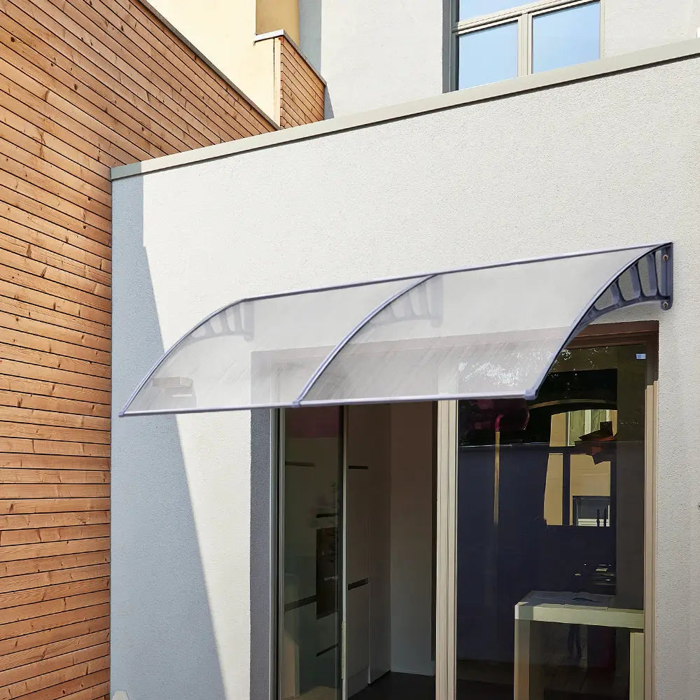 Instahut Window Door Awning Canopy 1.5mx3m Transparent Sheet Grey Plastic Frame - Home & Garden > Shading