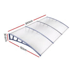 Instahut Window Door Awning Canopy 1.5mx3m Transparent Sheet Grey Plastic Frame - Home & Garden > Shading
