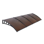 Instahut Window Door Awning Canopy 1.5mx4m Brown Sheet Black Plastic Frame - Home & Garden > Shading
