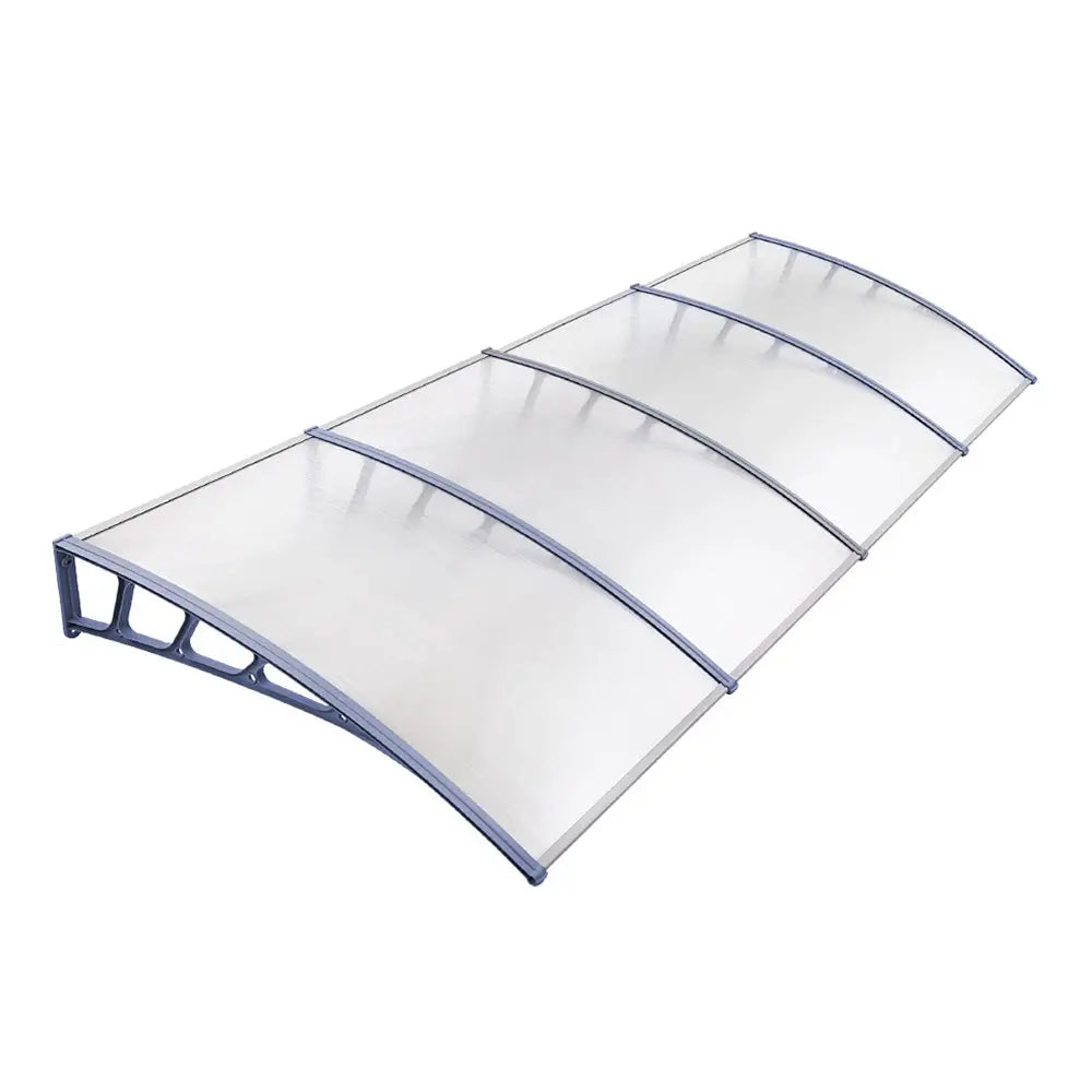 Instahut Window Door Awning Canopy 1.5mx4m Transparent Sheet Grey Plastic Frame - Home & Garden > Shading