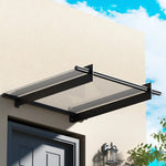 Instahut Window Door Awning Canopy 1mx1m Flat Transparent Sheet Metal Frame - Home & Garden > Shading