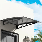Instahut Window Door Awning Canopy 1mx1m Grey Solid Sheet Metal Frame - Home & Garden > Shading