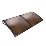 Instahut Window Door Awning Canopy 1mx2m Brown Sheet Black Plastic Frame - Home & Garden > Shading
