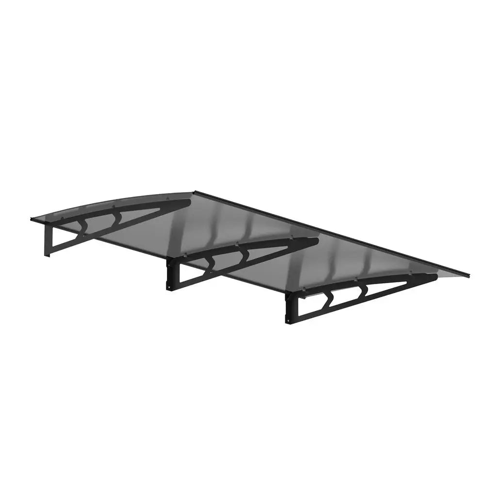 Instahut Window Door Awning Canopy 1mx2m Grey Solid Sheet Metal Frame - Home & Garden > Shading